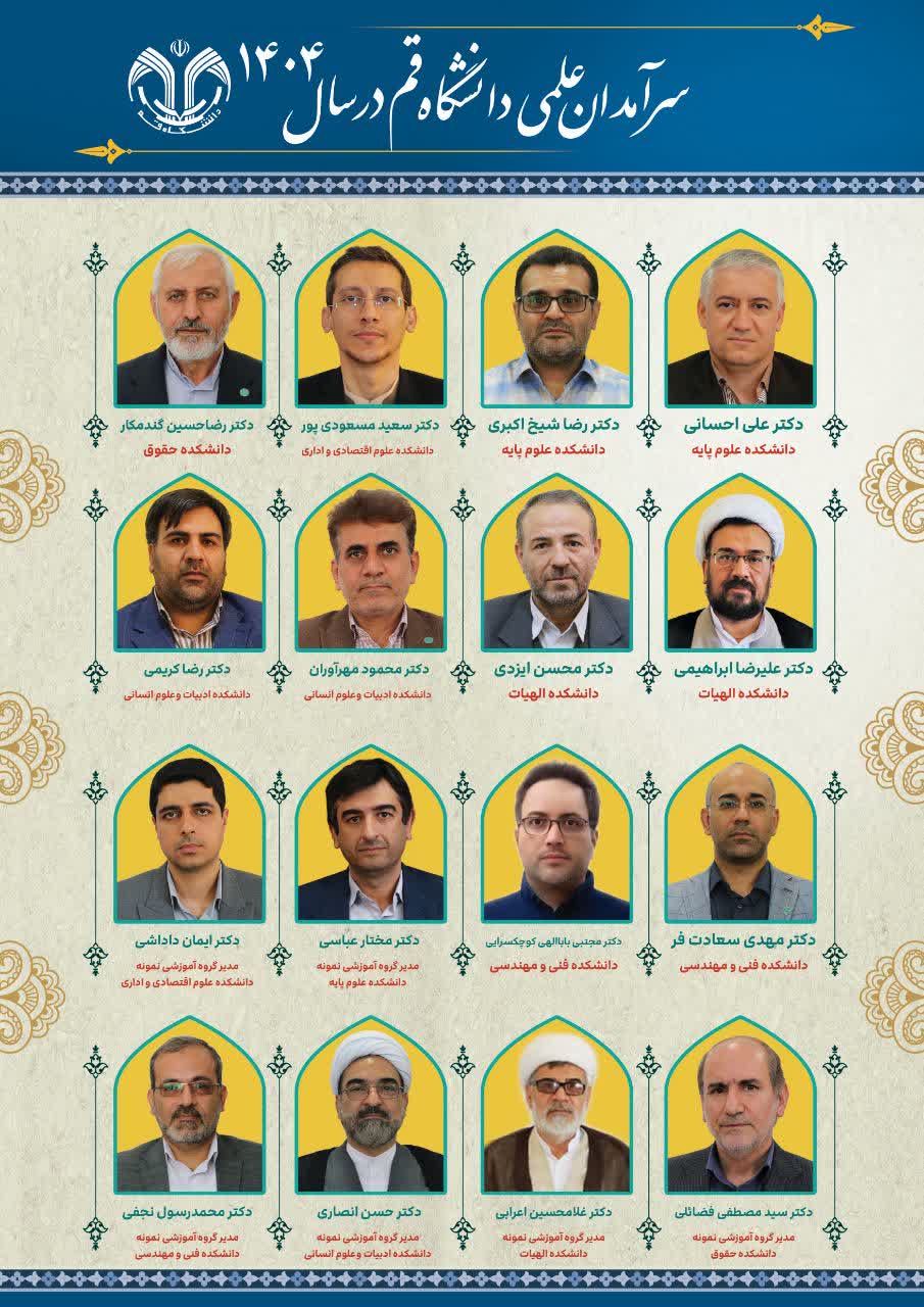 سرآمدان علمی دانشگاه قم در سال 1404